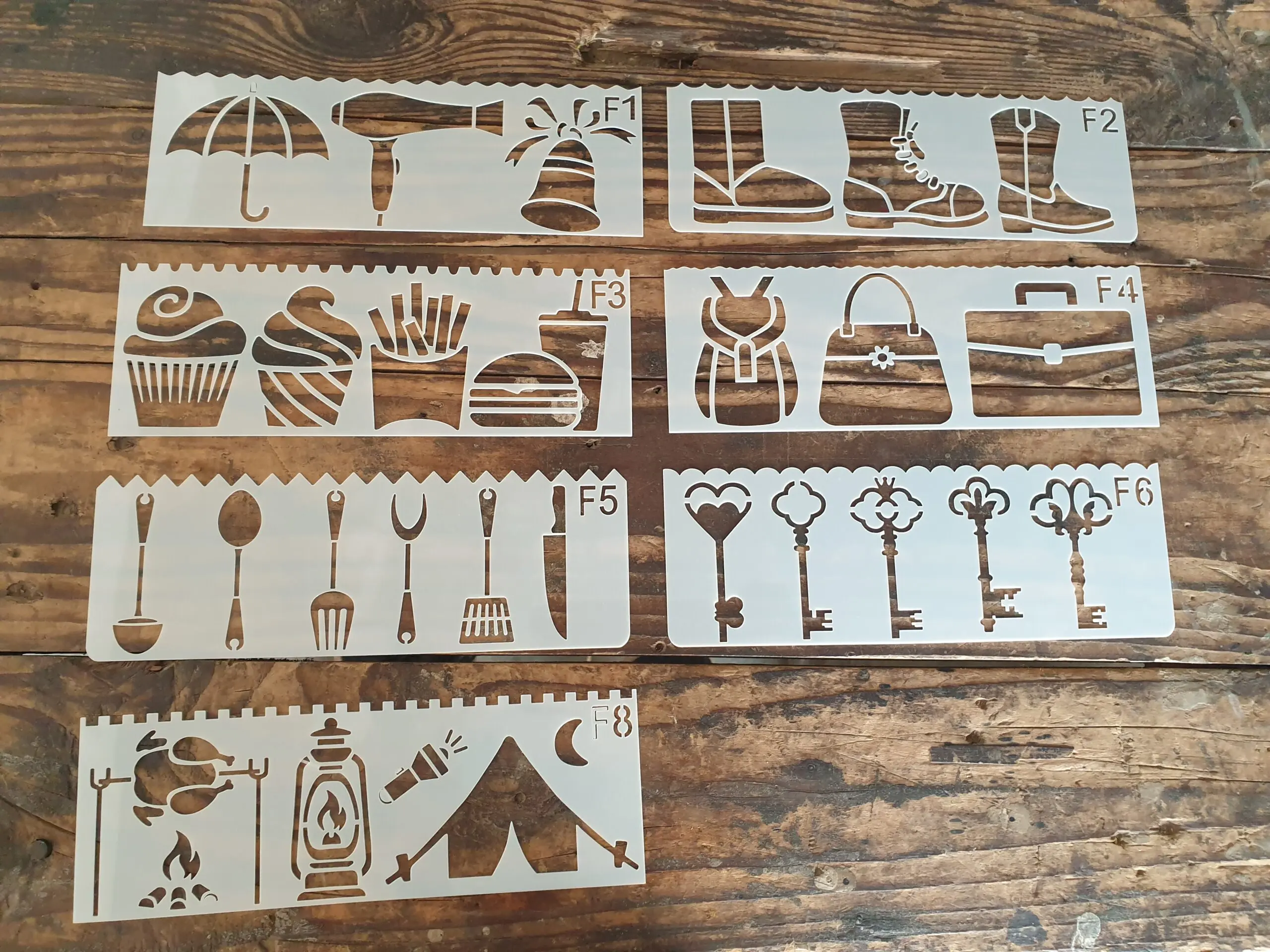 7 pcs Daily Life Decoration icing Stencils set