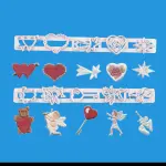 2 pcs Valentine Love heart angel teddy cutter set