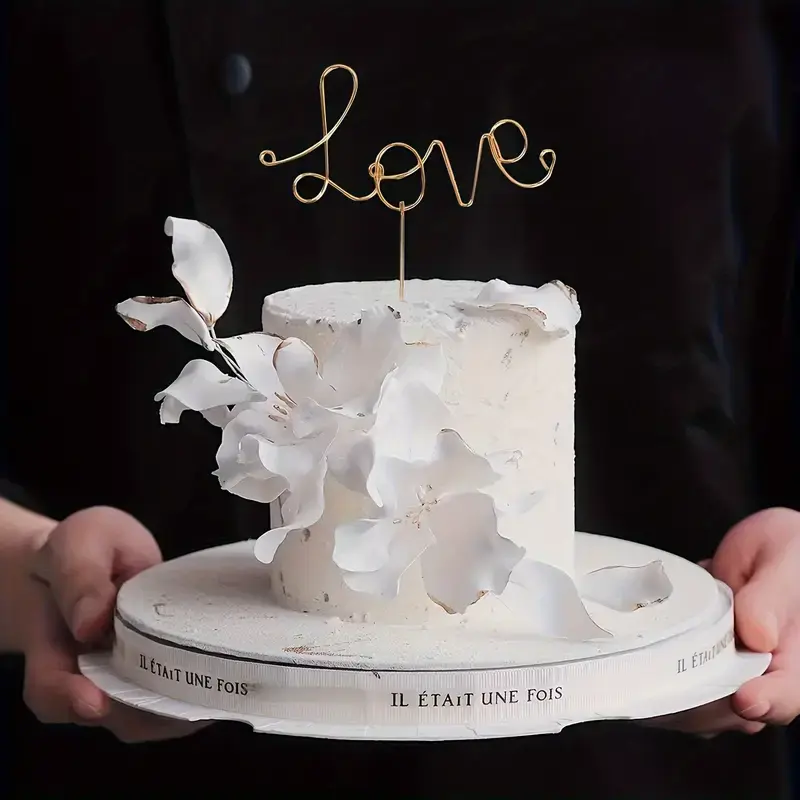1 pcs metal love cake topper