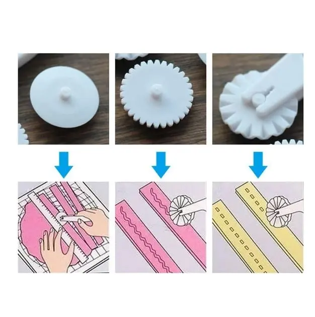 Eco-Friendly 1 Set Cake Mold Wheel Embosser Cutter Baking Accessories Plastic Fondant Mold Kitchen Gadgets