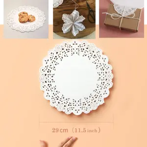 11.5 inch Paper Doilies | Round Placemats | Decorative Accessories | Disposable Paper Mats - White (140 pcs Pack)