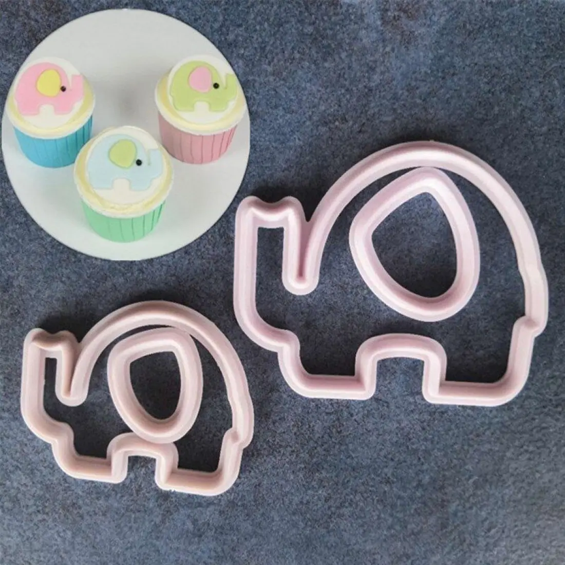 4 pcs Elephant Fondant Cutter set