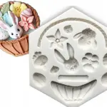 Easter Bunny and Eggs Basket Silicone Mould
