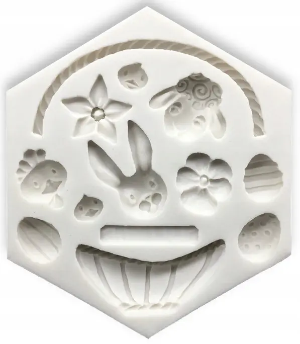 Easter Bunny and Eggs Basket Silicone Mould
