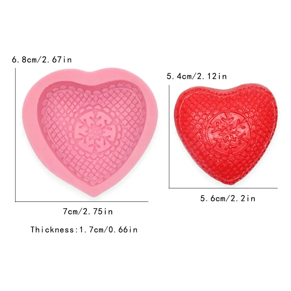 Texture heart silicone fondant mould