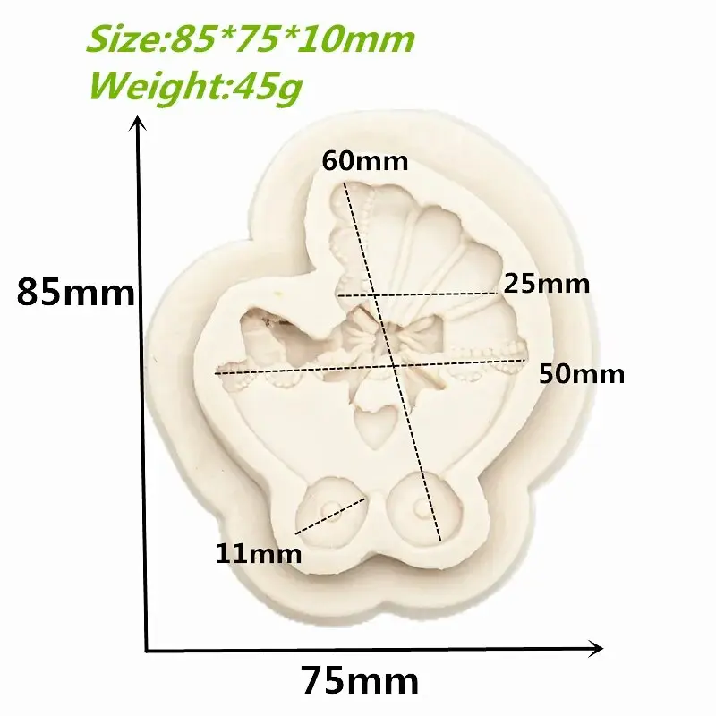 Baby Carriage Resin Baking Decoration Silicone Mould