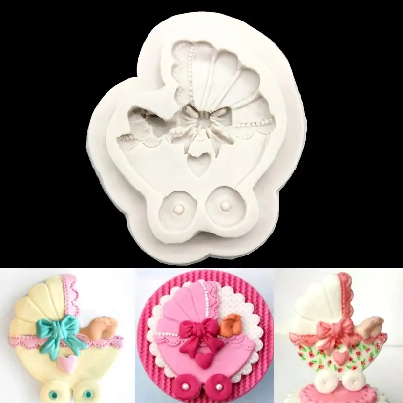 Baby Carriage Resin Baking Decoration Silicone Mould