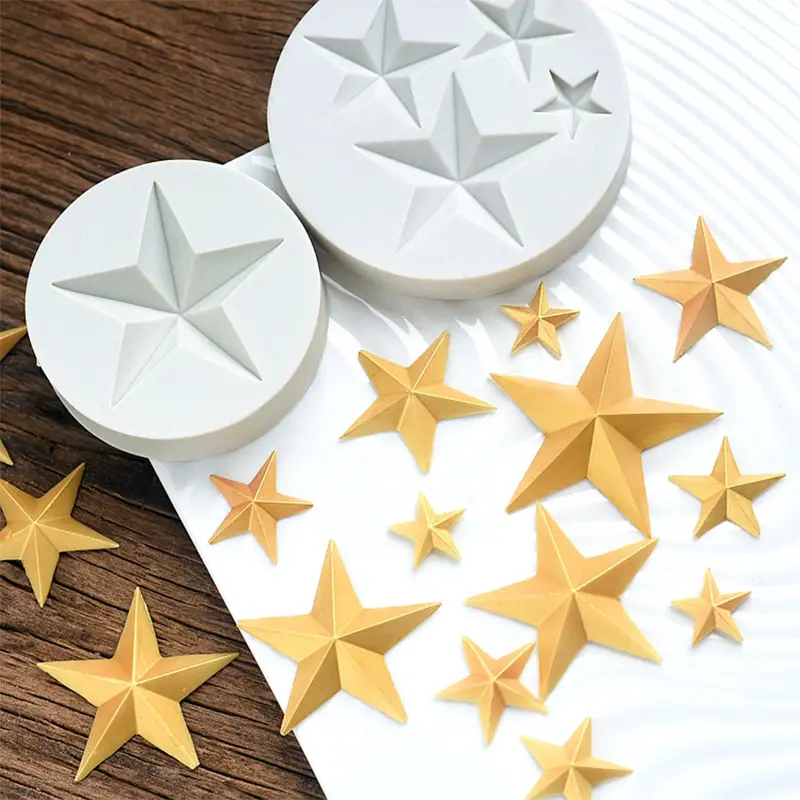 3 pcs set of star silicone moulds