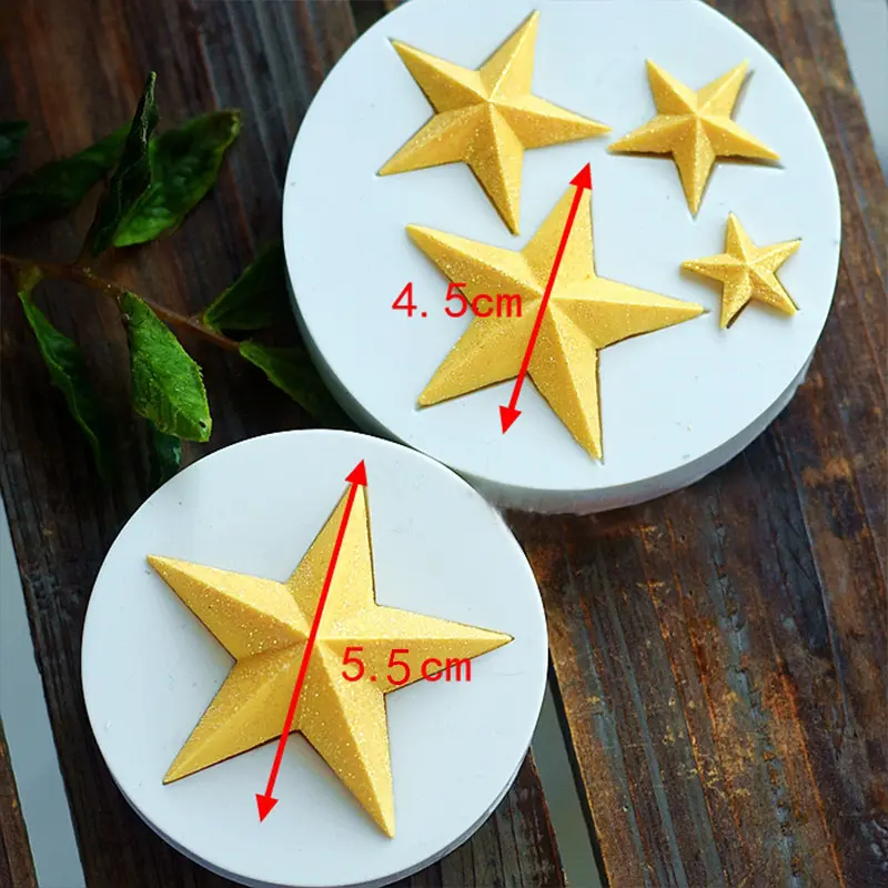 3 pcs set of star silicone moulds