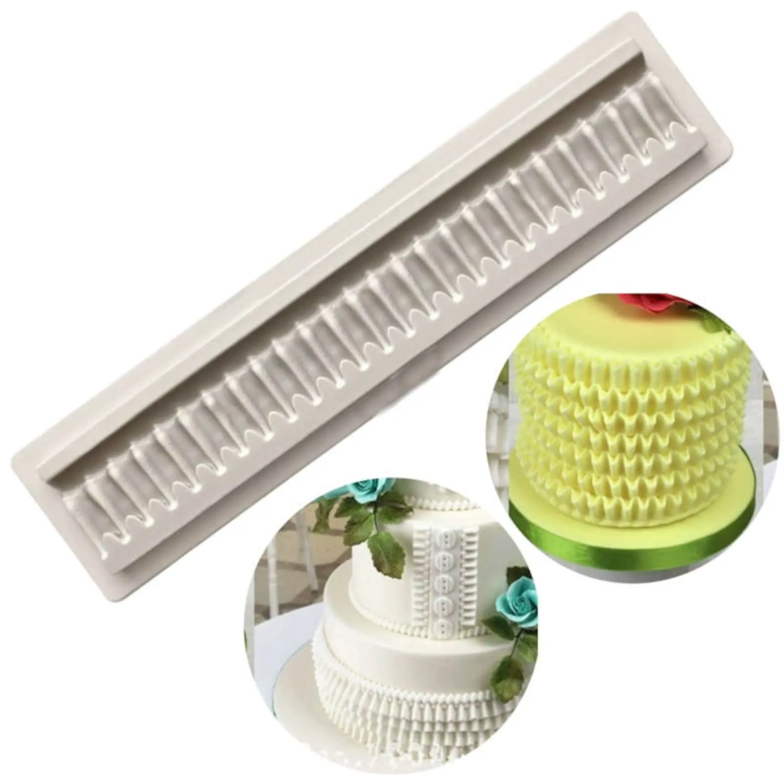Ruffle frill Border silicone mould