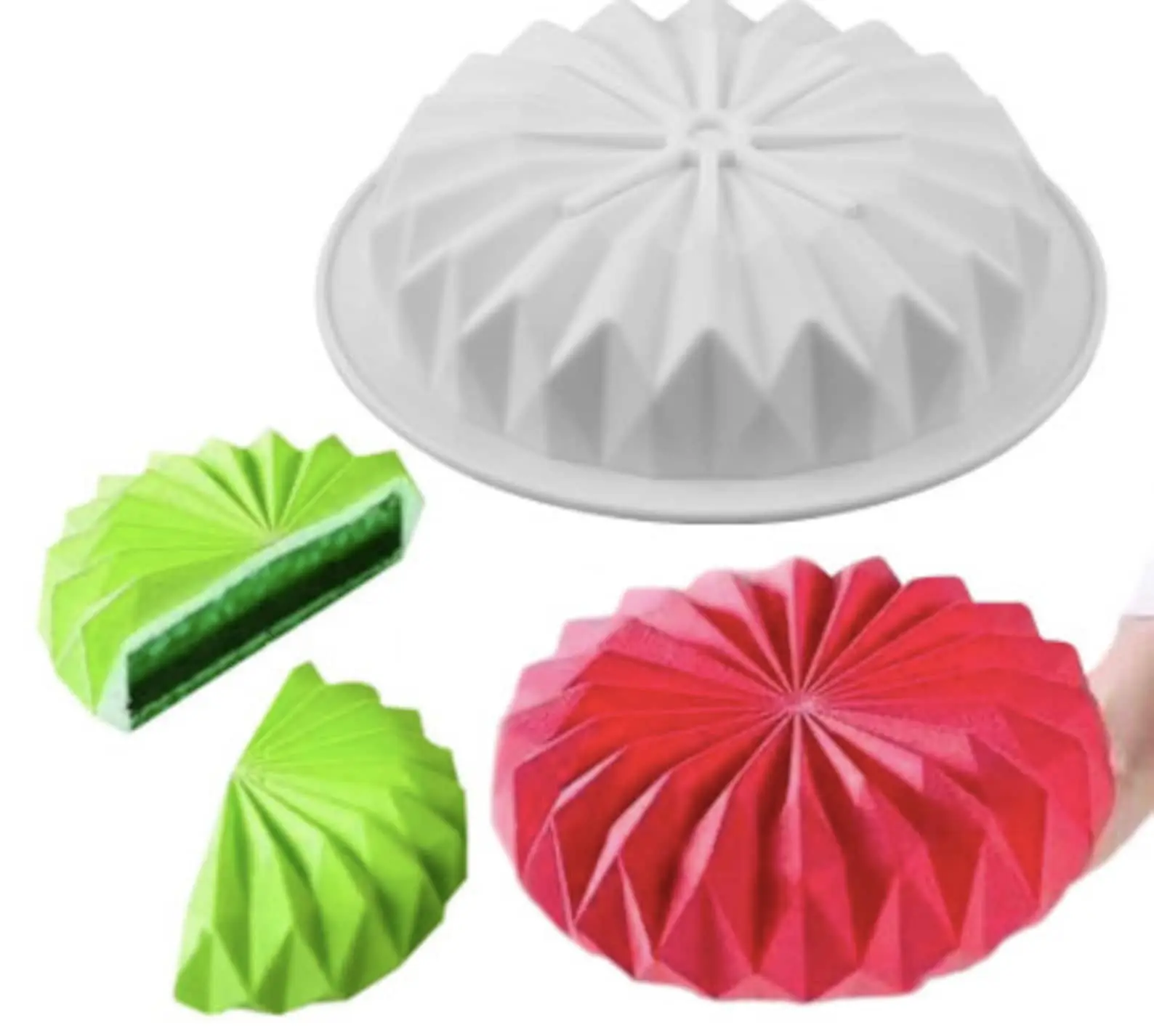 Geometric shaped abstract silicone cake mould entremet mould