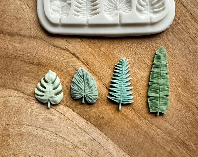 4 cavity tropical leaf silicone mould