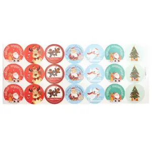 1 Sheet with 21 Christmas Themed Stickers