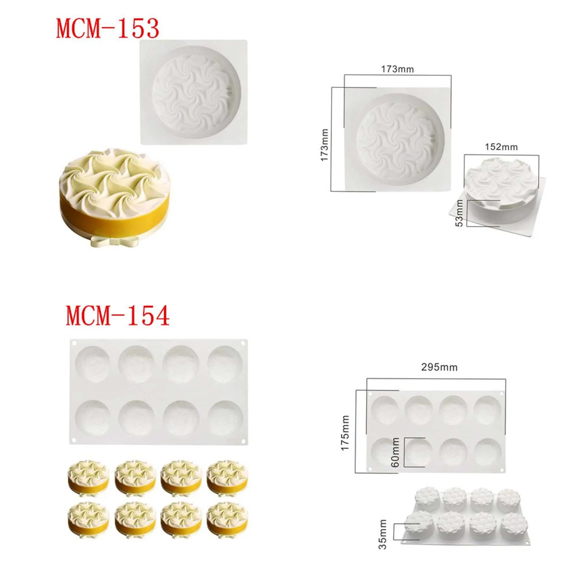 Spiral wave shape round cake mould entremet mould