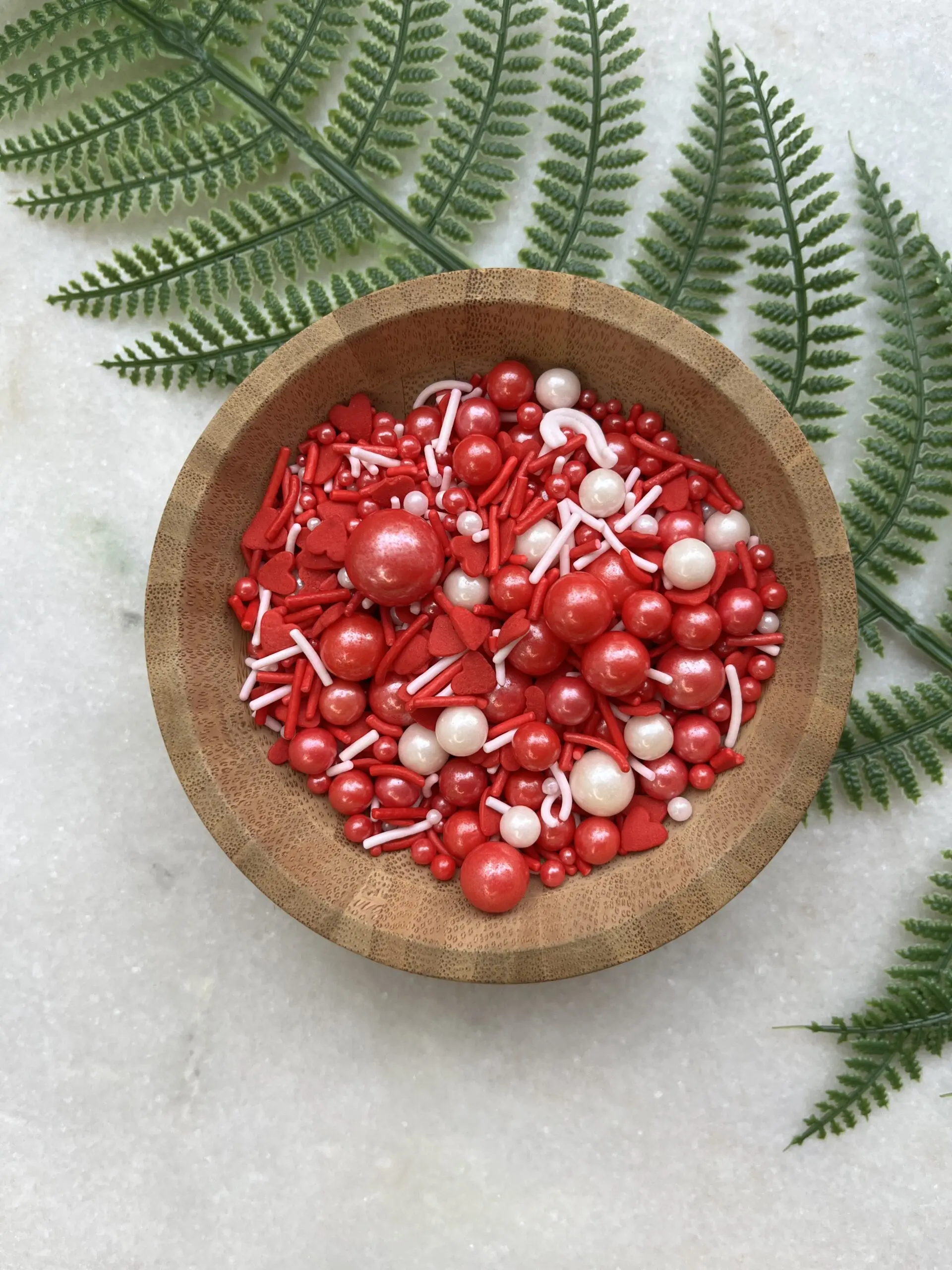 Red and White Heart and Pearl Shaped Sprinkler 100gm