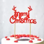 1 pcs red colour Merry Christmas cake topper