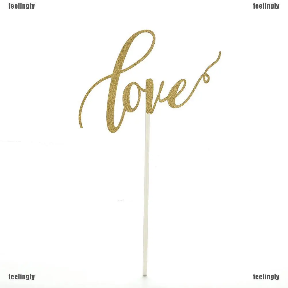 1 pcs love glitter paper topper