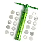 21Pcs Stainless Steel Sugar Craft Extruder Fondant Sugar Paste Extruder Ceramics Pottery Polymer Modeling Decorating Tools Set