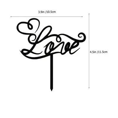 1 pcs black love topper with heart heart