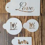4 pcs Love theme icing stencil