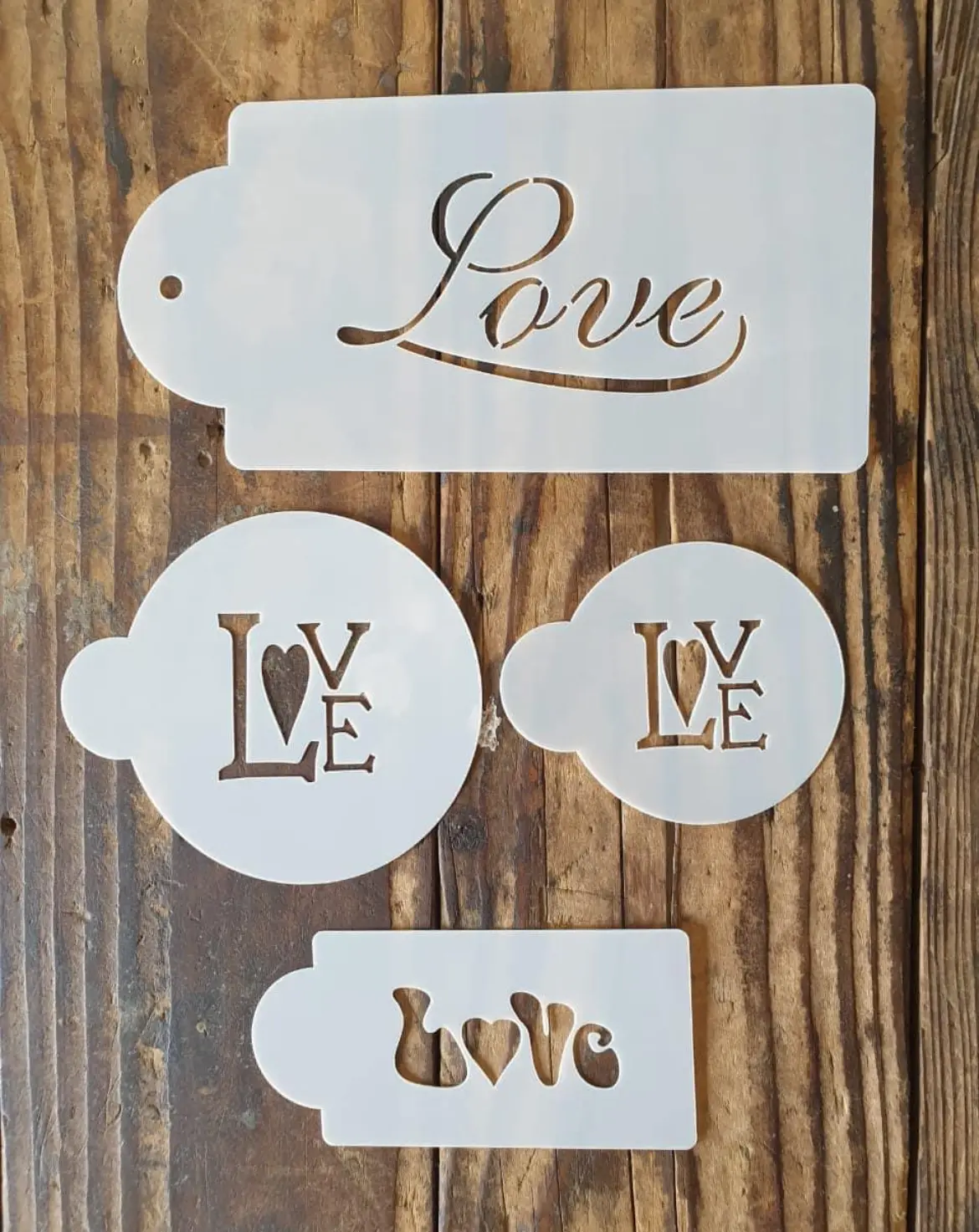 4 pcs Love theme icing stencil