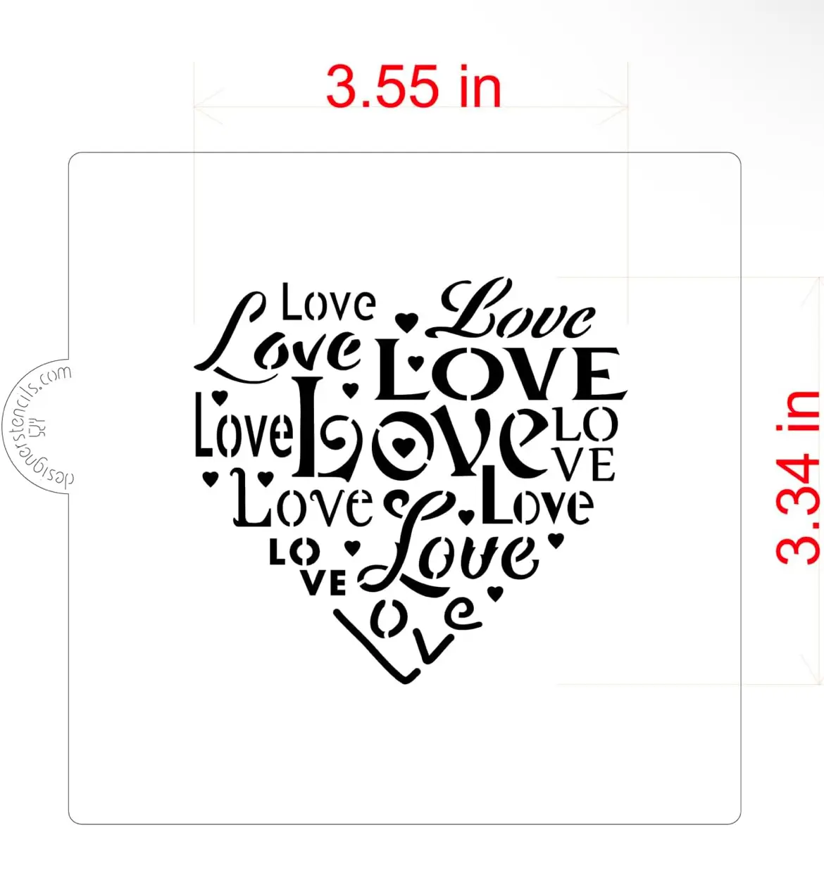 1 pcs love shaped in heart icing stencil