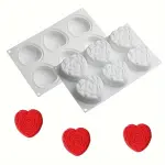 6 cavity Design embossed heart shaped Silicone Mould for mousse,baking,desserts entremet mould