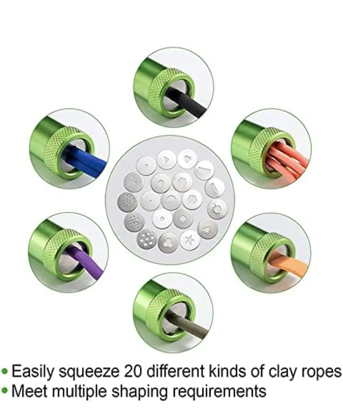 21Pcs Stainless Steel Sugar Craft Extruder Fondant Sugar Paste Extruder Ceramics Pottery Polymer Modeling Decorating Tools Set