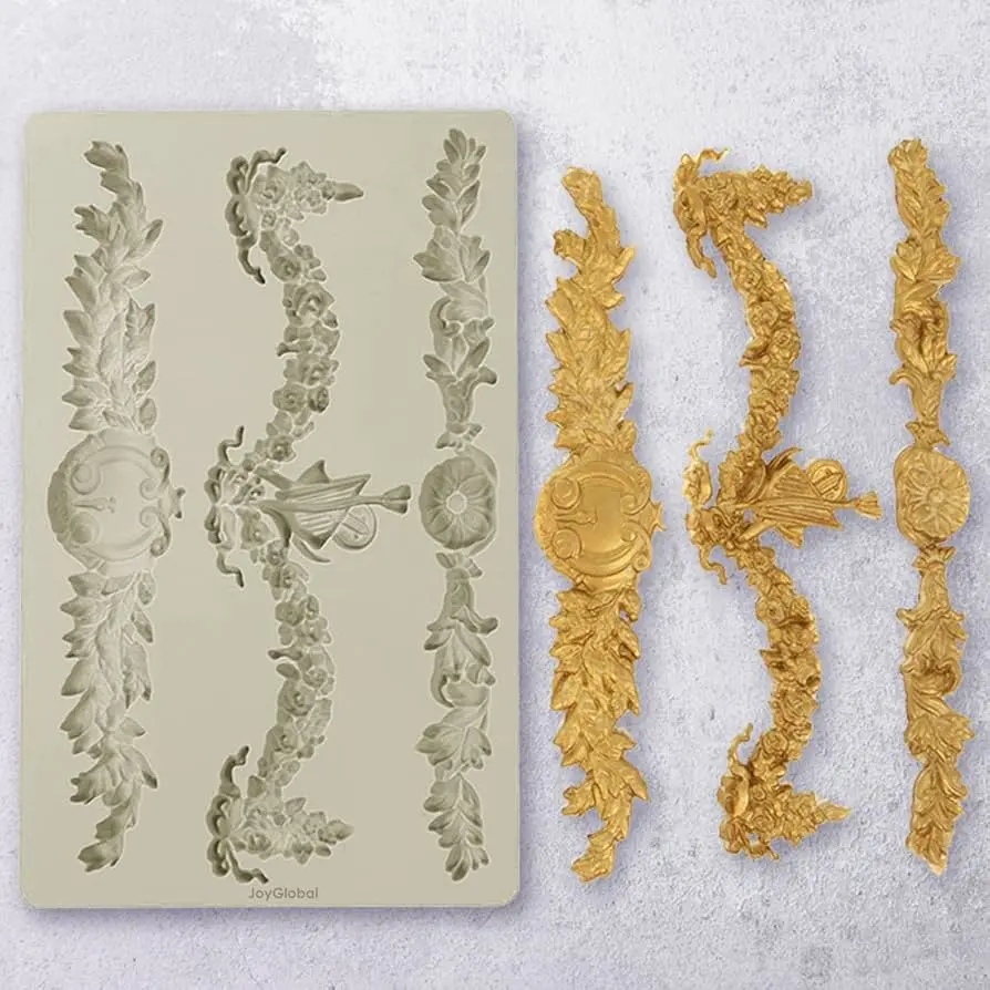1 PC European Series Embossed Madame Garland Border Pattern Fondant Moulds