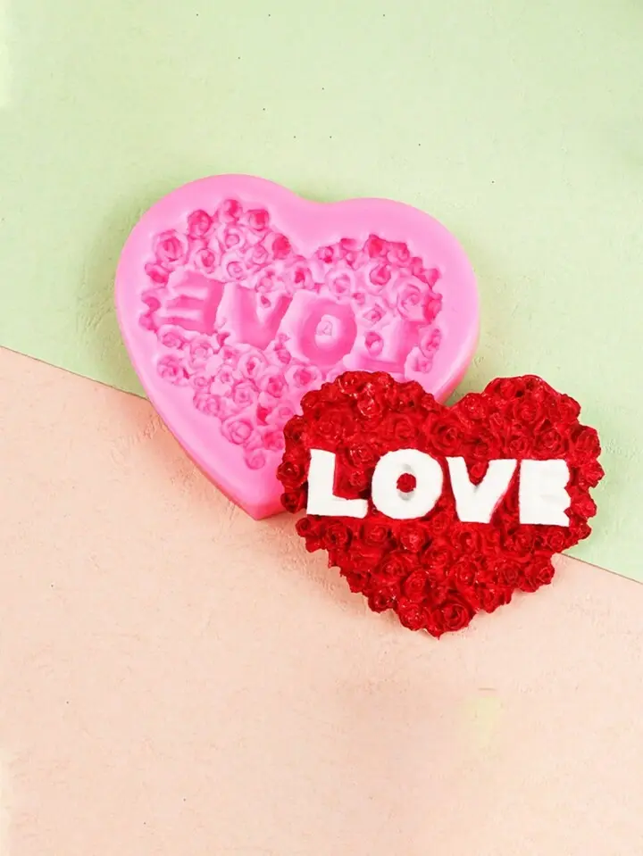 Love Floral Heart silicone mould