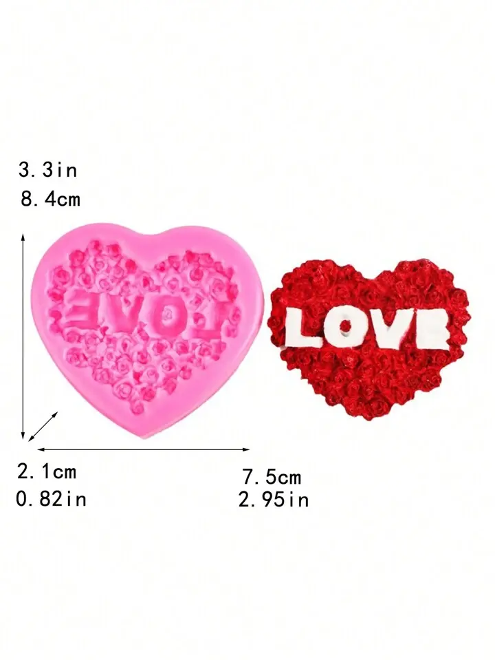 Love Floral Heart silicone mould