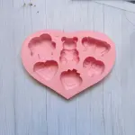 3D Teddy Bear love heart theme Silicone Mould