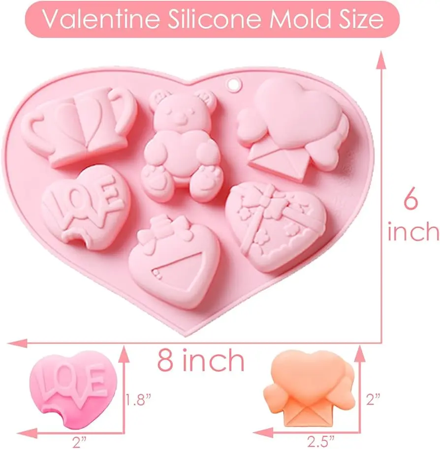 3D Teddy Bear love heart theme Silicone Mould