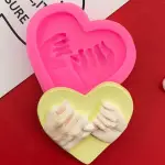 Couple Holding hands heart silicone mould