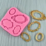 4 Cavity Detailed Vintage Frame theme silicone mould
