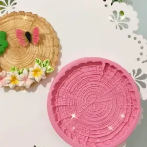 Circular Tree Bark stump wood texture silicone mould
