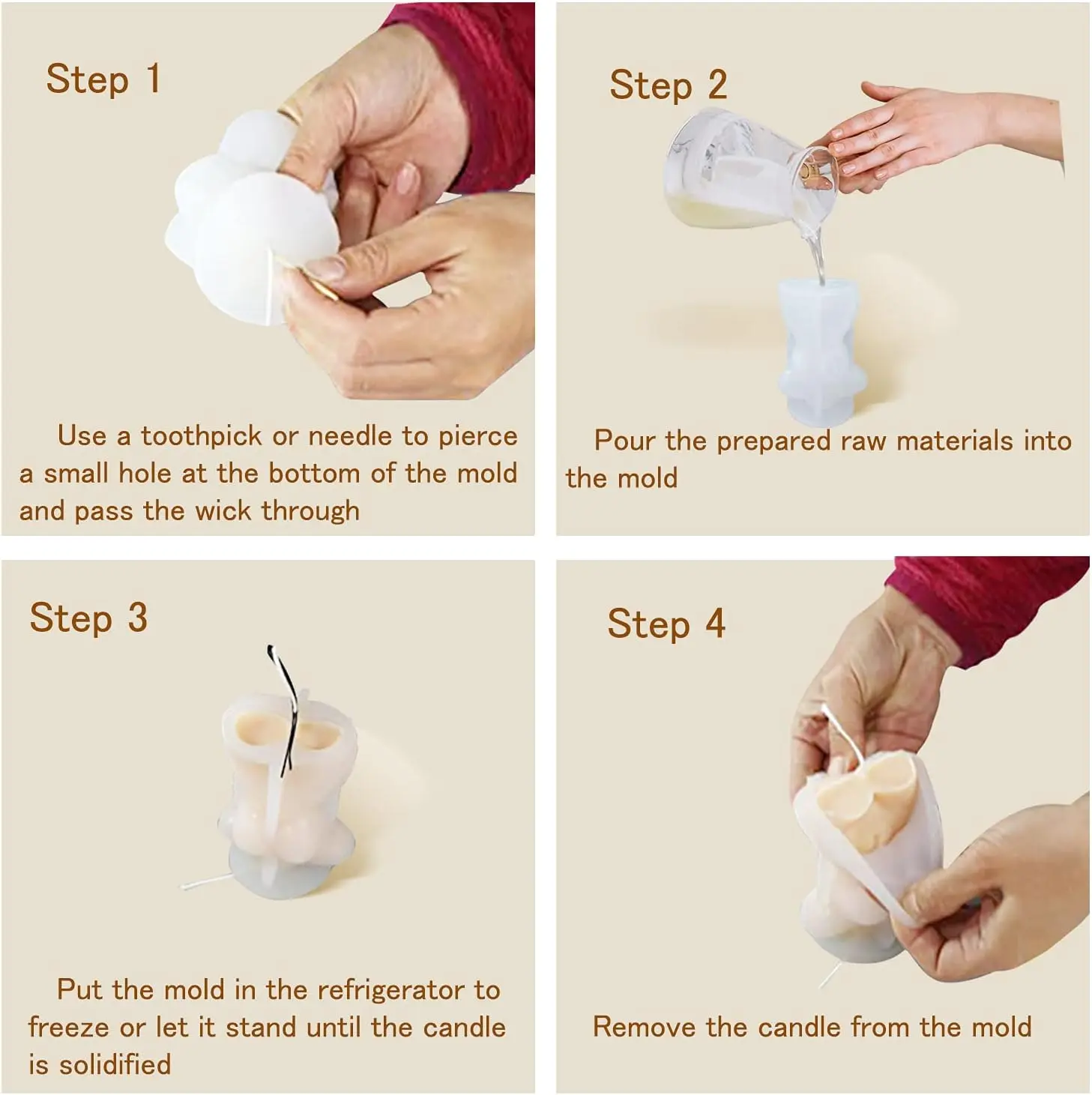 Lady body candle mould