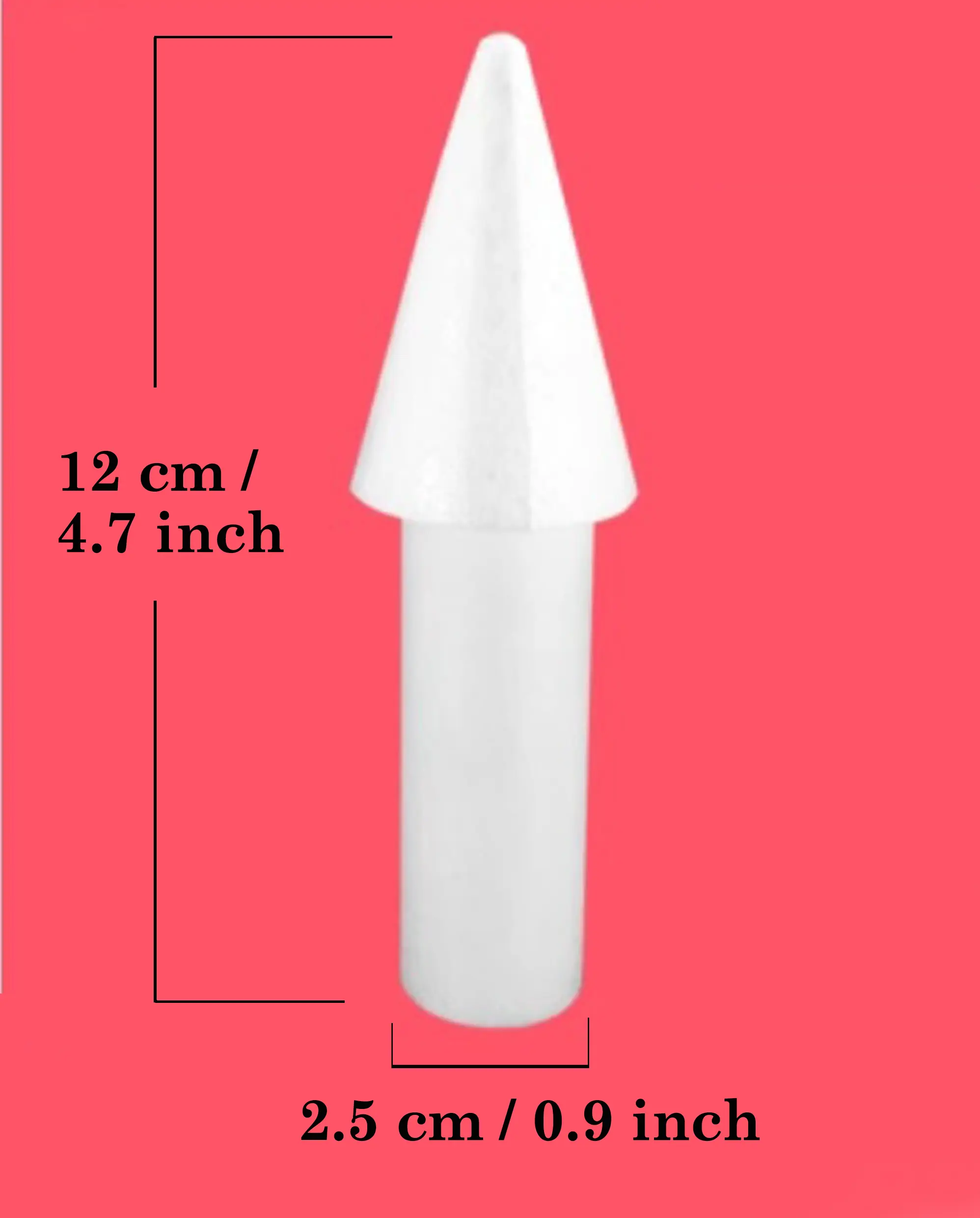 Castle Pillar Foam Square Cake Dummy ( Height 12 cm diameter 2.5 cm)