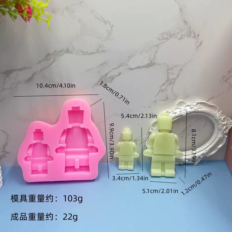 2 Cavity Lego Man silicon Mould