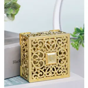 1 pcs Biodegradable Simple polymer Candy Boxes Plastic Wedding Favor Boxes Candy Jars Candy Storage Boxes Gift Boxes for Wedding Baby Shower Christmas Birthday Party,Gold Supplier
