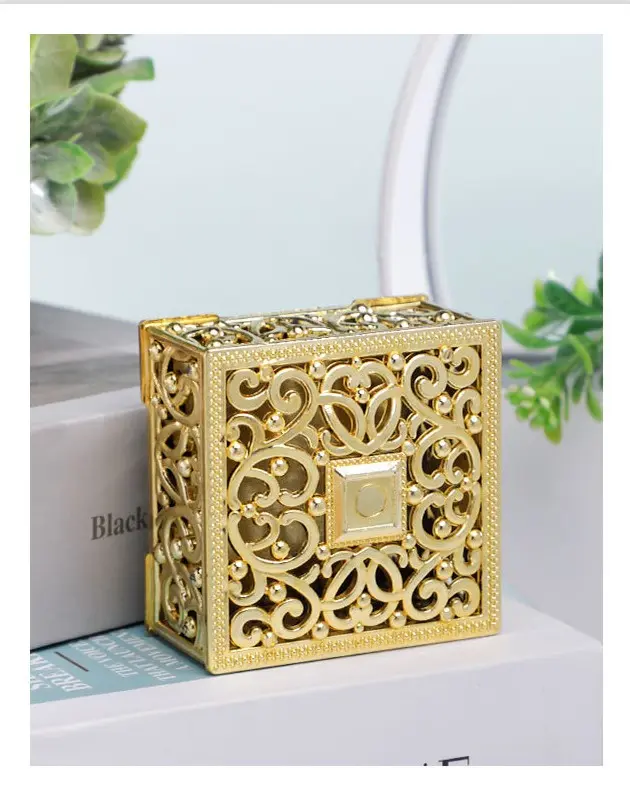 1 pcs Biodegradable Simple polymer Candy Boxes Plastic Wedding Favor Boxes Candy Jars Candy Storage Boxes Gift Boxes for Wedding Baby Shower Christmas Birthday Party,Gold Supplier