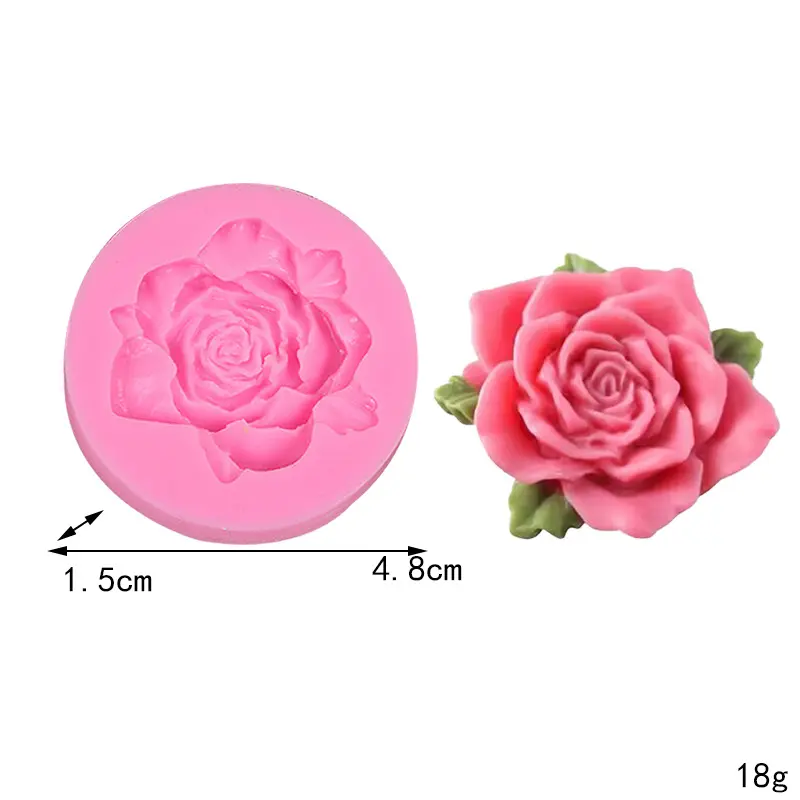 Rose Flower with leaves silicone Mould