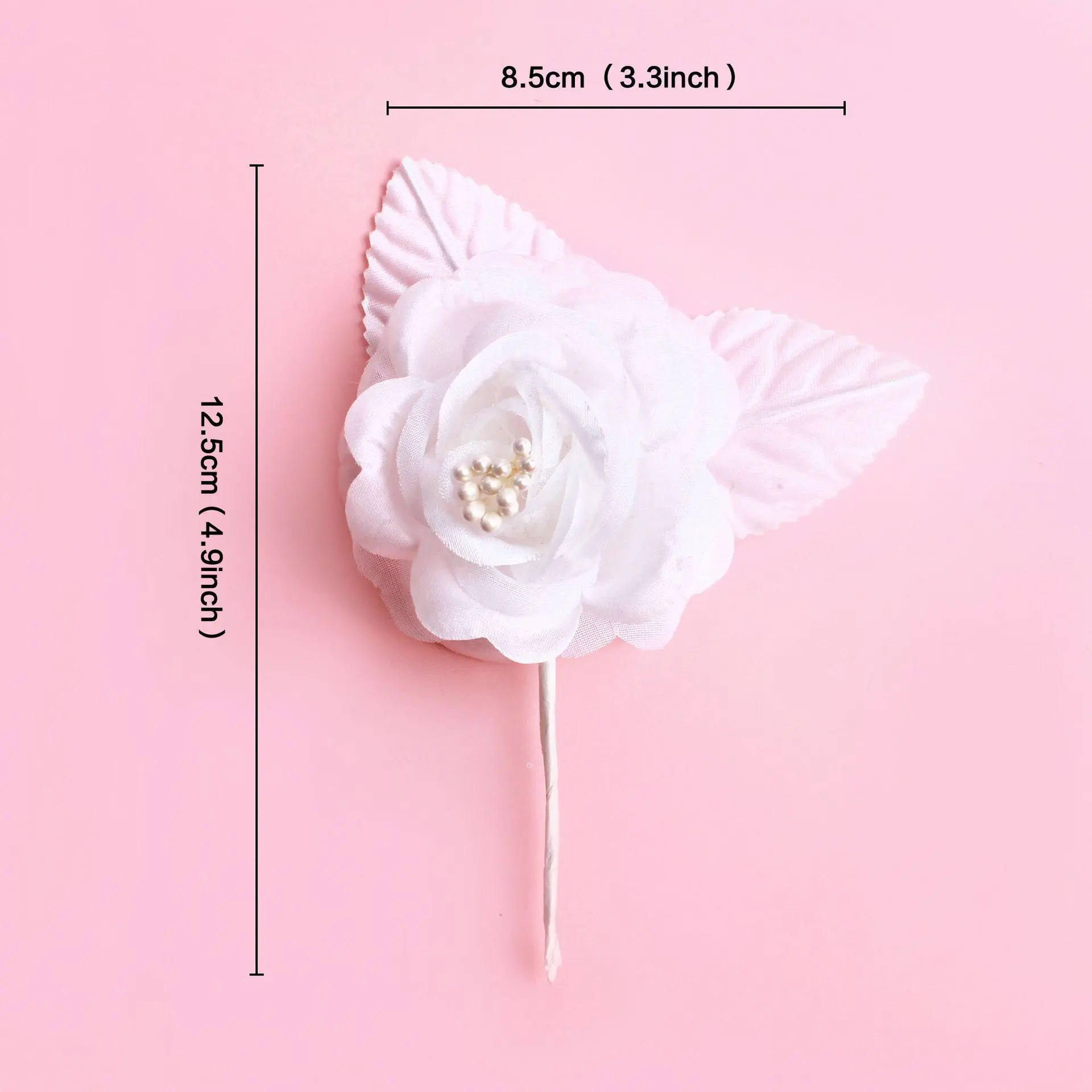 1 pcs white Artificial Pearl Flower Stick cake topper