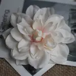 1 pcs Large white with peach shade artificial flower cake topper