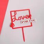 3D Heart Double acrylic Love topper