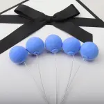 5 Pcs Dark Blue velvet faux Ball set (2.5 cm diameter)