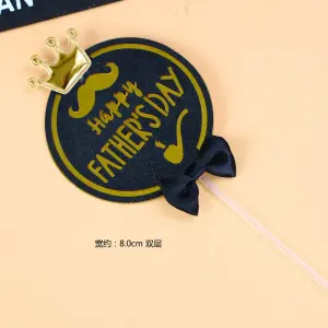Happy fathers day with crown and bow cake topper style 2
