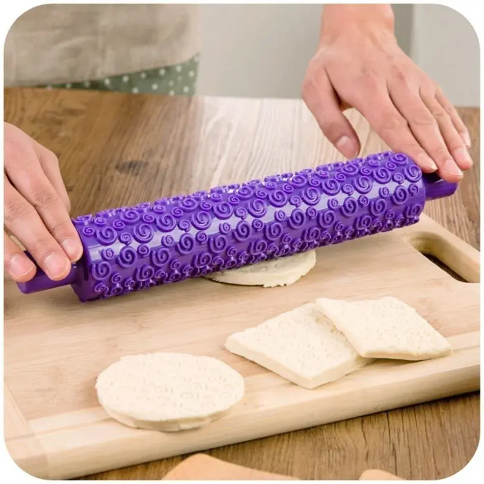 Rose flower shape Fondant Embossed Rolling Pin