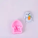 Rabbit with Carrot Silicone Mould for Fondant, Chocolate & DIY Crafts