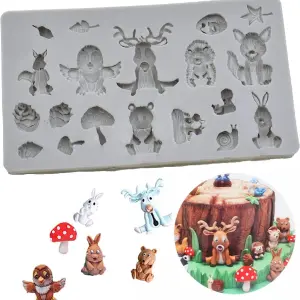 Forest Animals DIY Soap, Cake, Chocolate fonadnt silicone mould
